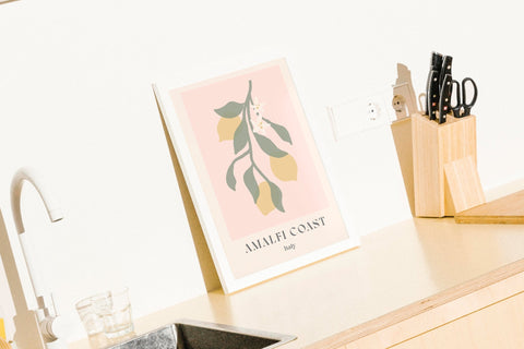 Amalfi Lemons poster visad med valfri ram – FrenzyFrame