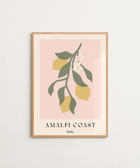 Amalfi Lemons poster visad med ram som tillval – FrenzyFrame