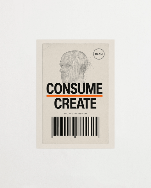 Barcoded Mind poster med abstrakt streckkodmotiv – FrenzyFrame