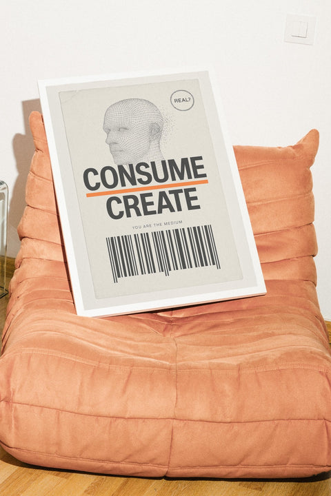 Barcoded Mind poster visad med valfri ram – FrenzyFrame