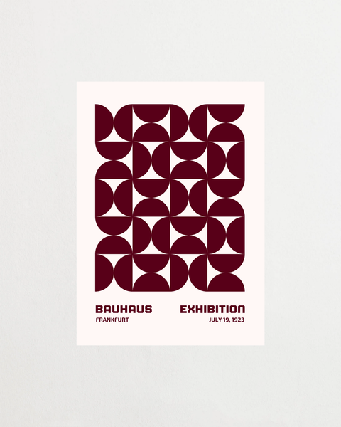 Bauhaus Rhythm poster med geometriska former och retro design – FrenzyFrame