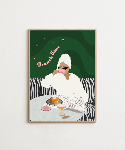 Brunch Time poster visad med valfri ram – FrenzyFrame