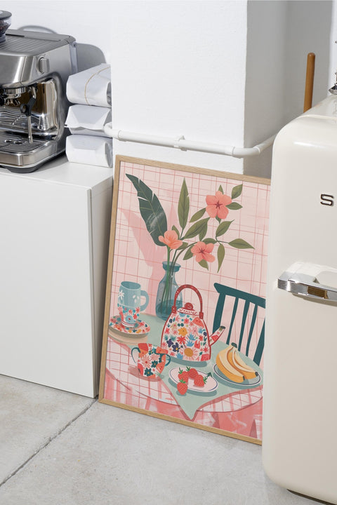 Café de Couleur poster visad med ram som tillval – FrenzyFrame