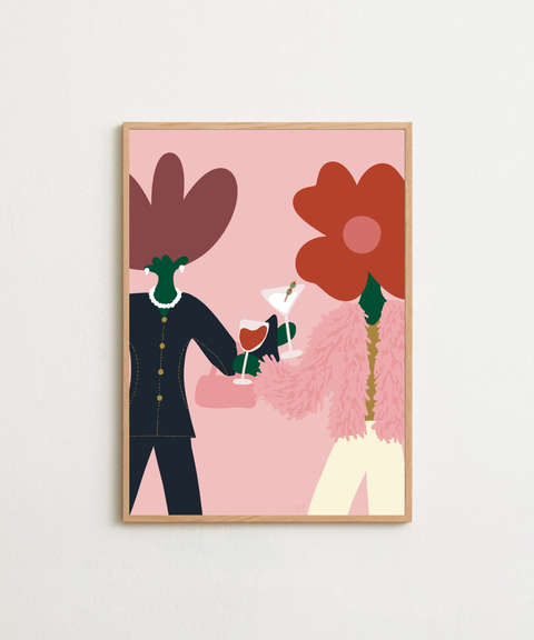 Cheers poster visad med ram som tillval i miljö – FrenzyFrame