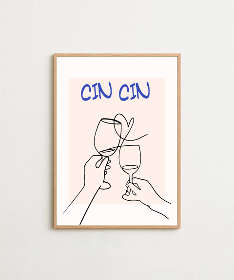 Cin Cin poster visad med ram som tillval - FrenzyFrame