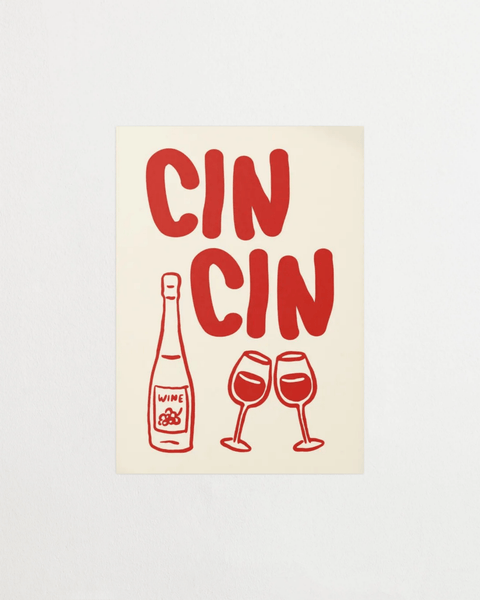 Cin Cin Rosso poster med rött vin motiv – FrenzyFrame