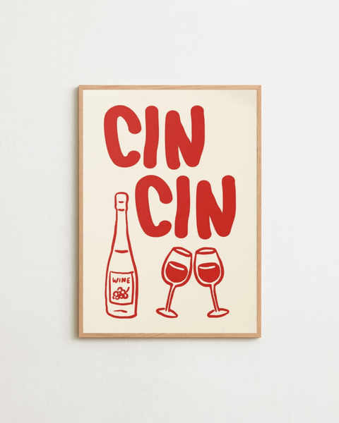 Cin Cin Rosso poster visad med valfri ram – FrenzyFrame