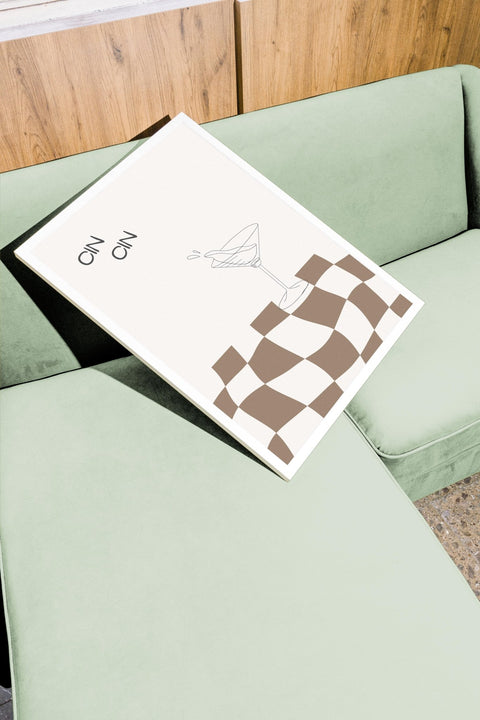 Cin Cin in Brown poster på vägg med valfri ram – FrenzyFrame