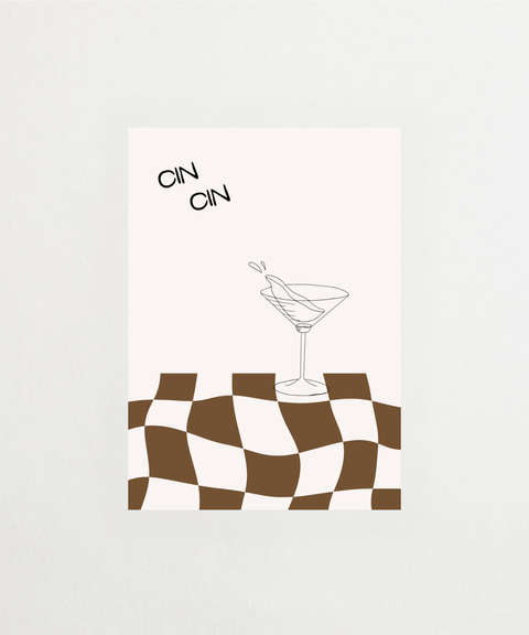 Cin Cin in Brown poster med elegant brunt motiv – FrenzyFrame