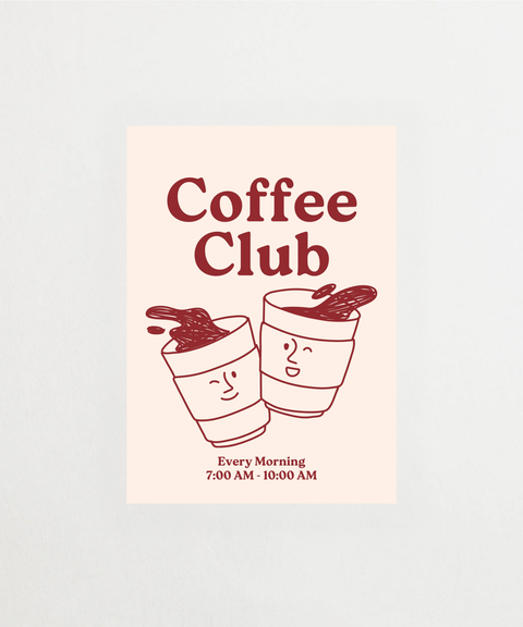 Coffee Club poster med kaffemotiv – FrenzyFrame