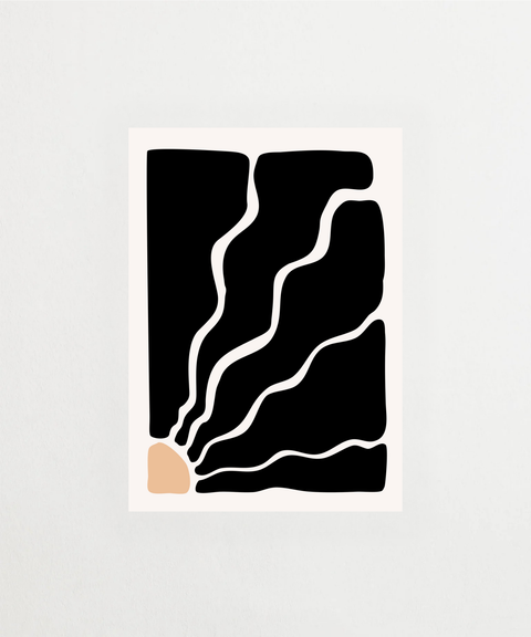Echo Bloom poster med abstrakt blomstermotiv – FrenzyFrame