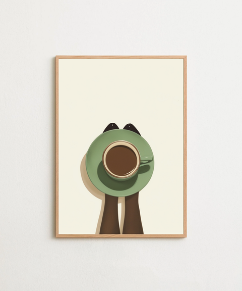 Espresso Silhouette poster visad med ram som tillval – FrenzyFrame