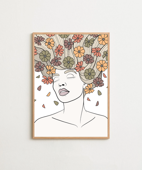Flora poster visad med ram som tillval i miljö – FrenzyFrame