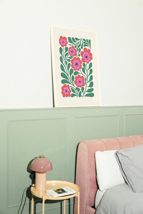 Flower Pop poster visad med valfri ram – FrenzyFrame