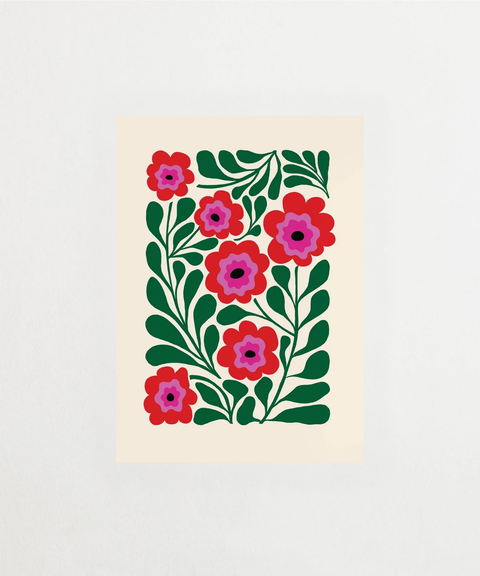 Flower Pop poster med färgglada blommor – FrenzyFrame
