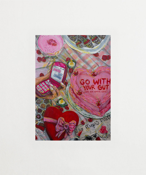 Go With Your Gut poster med illustrativ design – FrenzyFrame