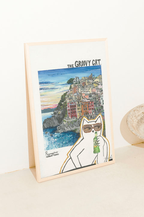 Groovy Riomaggiore poster visad med valfri ram – FrenzyFrame