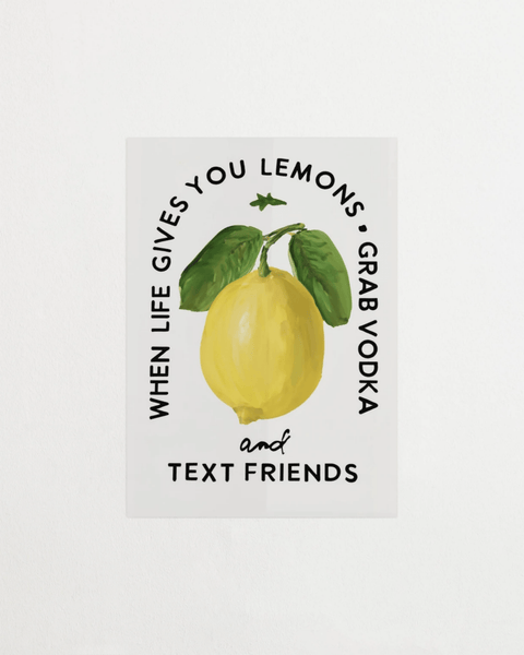 Poster Lemons & Vodka med citronillustration – FrenzyFrame