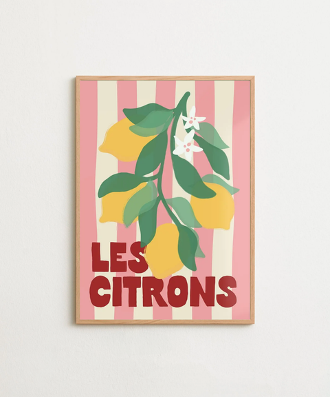 Les Citrons poster visad med ram som tillval - FrenzyFrame