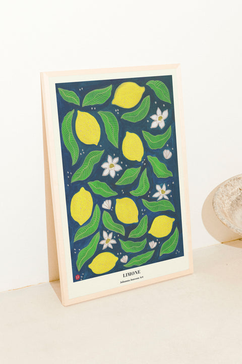 Limone-poster visad med valfri ram – FrenzyFrame citronmotiv