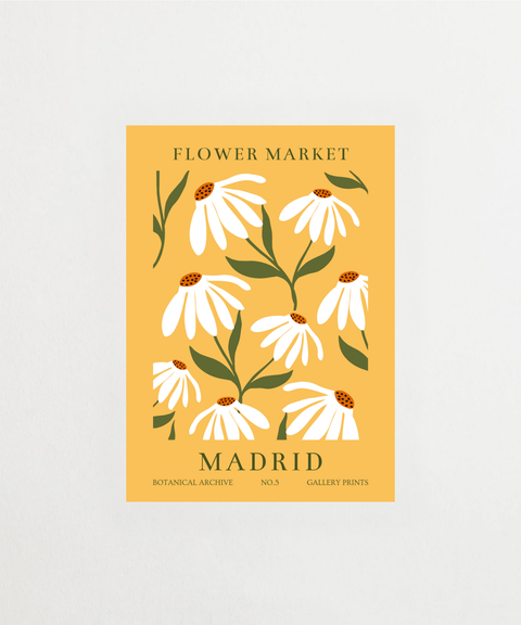 Madrid in Bloom poster med blommor och stadsmotiv – FrenzyFrame