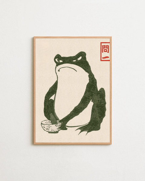 Matsumoto Hoji Hungry Frog poster visad med ram som tillval – FrenzyFrame