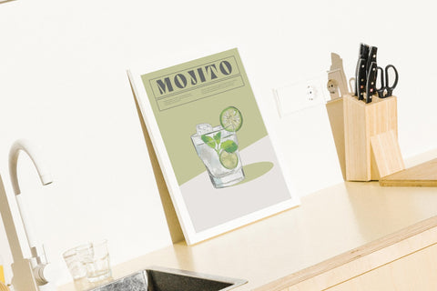 Mint to Be poster visad med ram som tillval i hemmet – FrenzyFrame