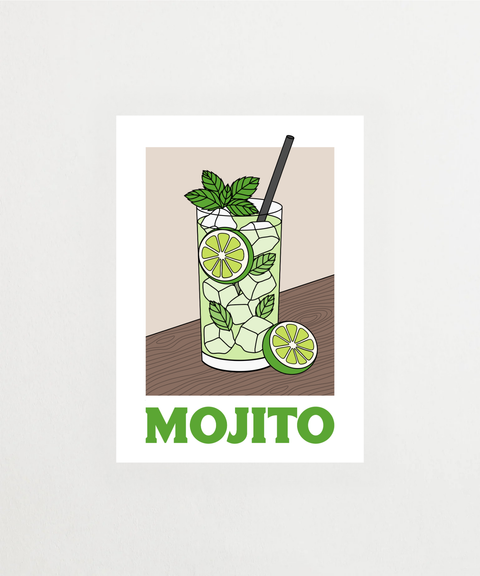 Mojito poster med tropisk dryck-illustration – FrenzyFrame