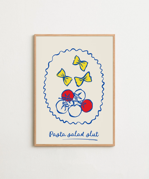 Pasta Salad poster visad med valmöjlig ram – FrenzyFrame