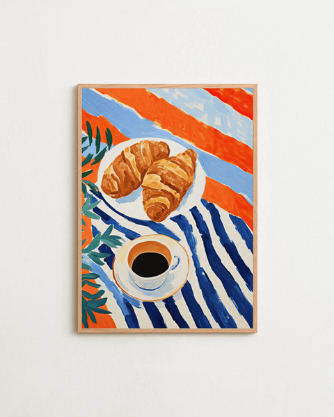 Petit Déj poster visad med ram som tillval – FrenzyFrame