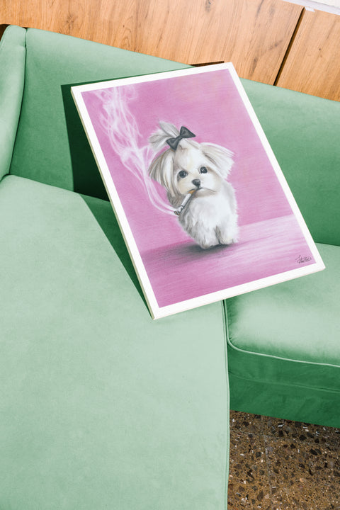 Pink Lilly poster visad med valfri ram – FrenzyFrame