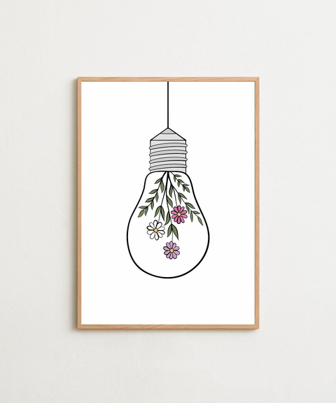 Plant An Idea poster visad med valfri ram – FrenzyFrame
