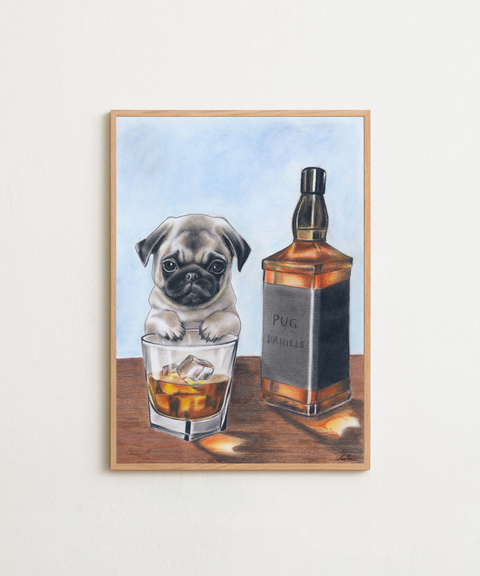 Pug Daniels poster visad med valfri ram – FrenzyFrame