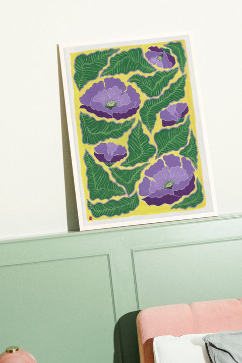 Purple Flower poster visad med valfri ram - FrenzyFrame