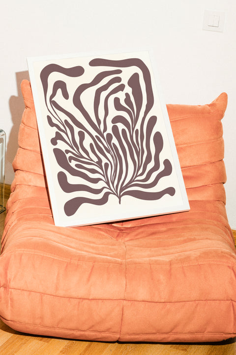Seaweed burgundy poster visad med valfri ram – FrenzyFrame
