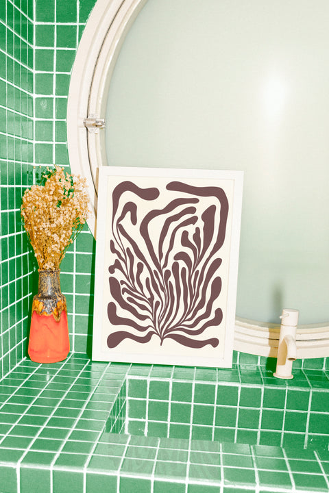Seaweed burgundy poster med valfri ram – FrenzyFrame