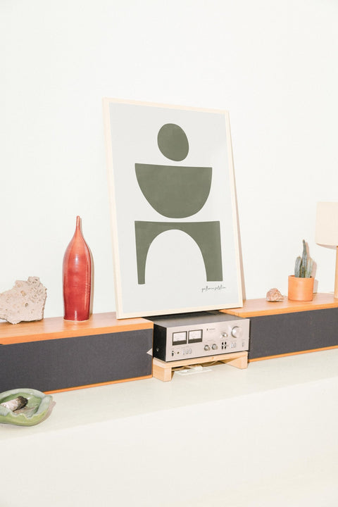 Stacked Stillness poster visad med valfri ram – FrenzyFrame