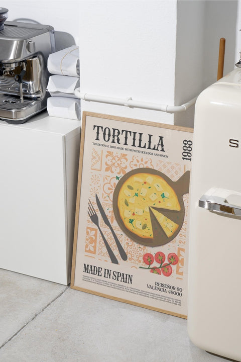 Tortilla 1988 poster visad med ram som tillval – FrenzyFrame