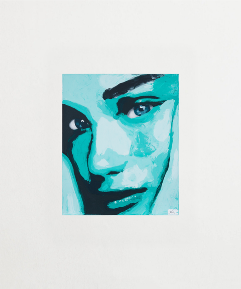 Turquoise - Original poster med turkos abstrakt motiv – FrenzyFrame