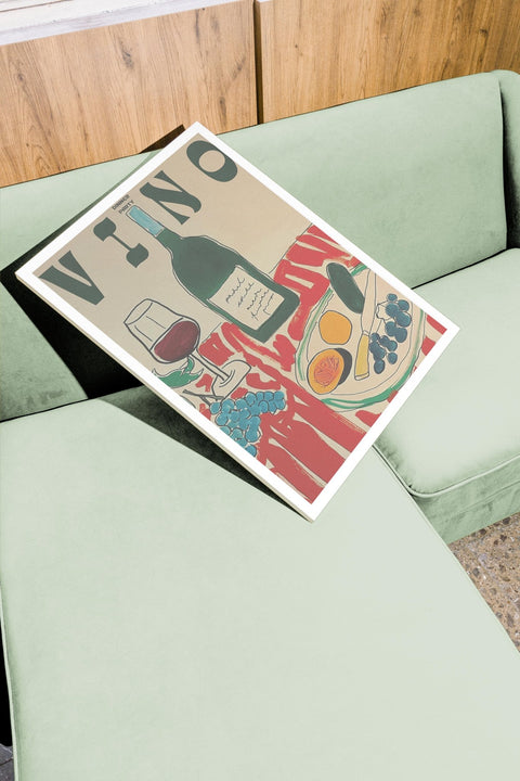Vino for the Table poster visad med ram som tillval – FrenzyFrame