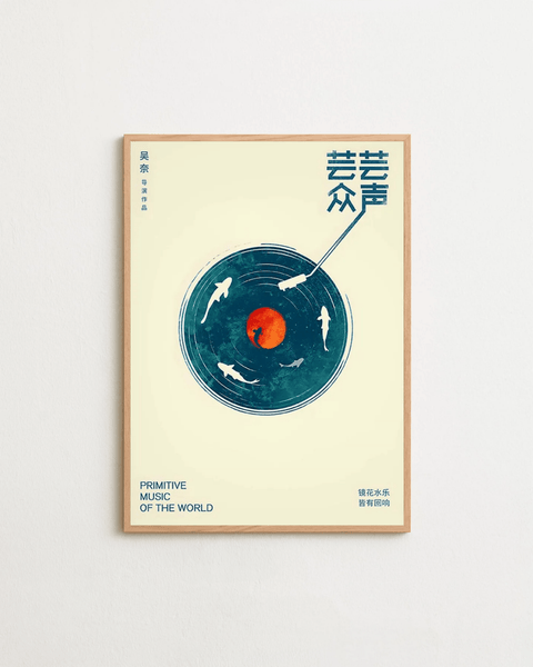 Vinyl poster med skiva och musikmotiv – FrenzyFrame