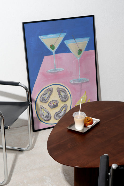 Oyster and Martinis poster visad med valfri ram – FrenzyFrame